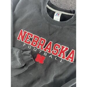 Nebraska Cornhuskers Football Crewneck Sweatshirt Black XL Russell